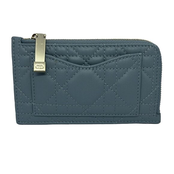 Dior Handbags - Auth DIOR/ChristianDior Lady Dior - Blue Gray Leather Coin Case